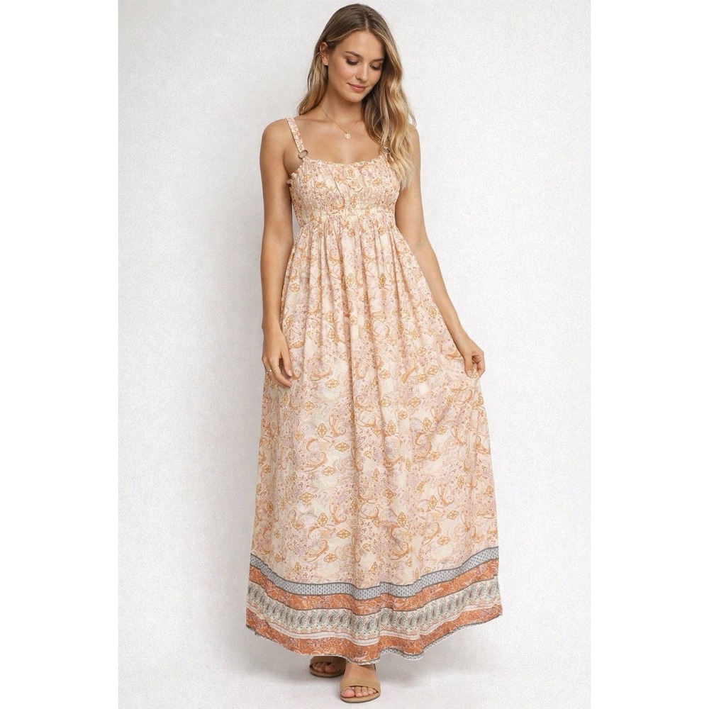 Millibon Women Spring Floral Maxi Dress‎ Large Bloomcore Boho Romantic Feminine